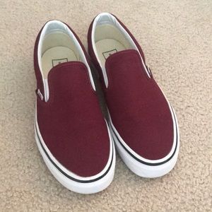 Maroon colored Vans